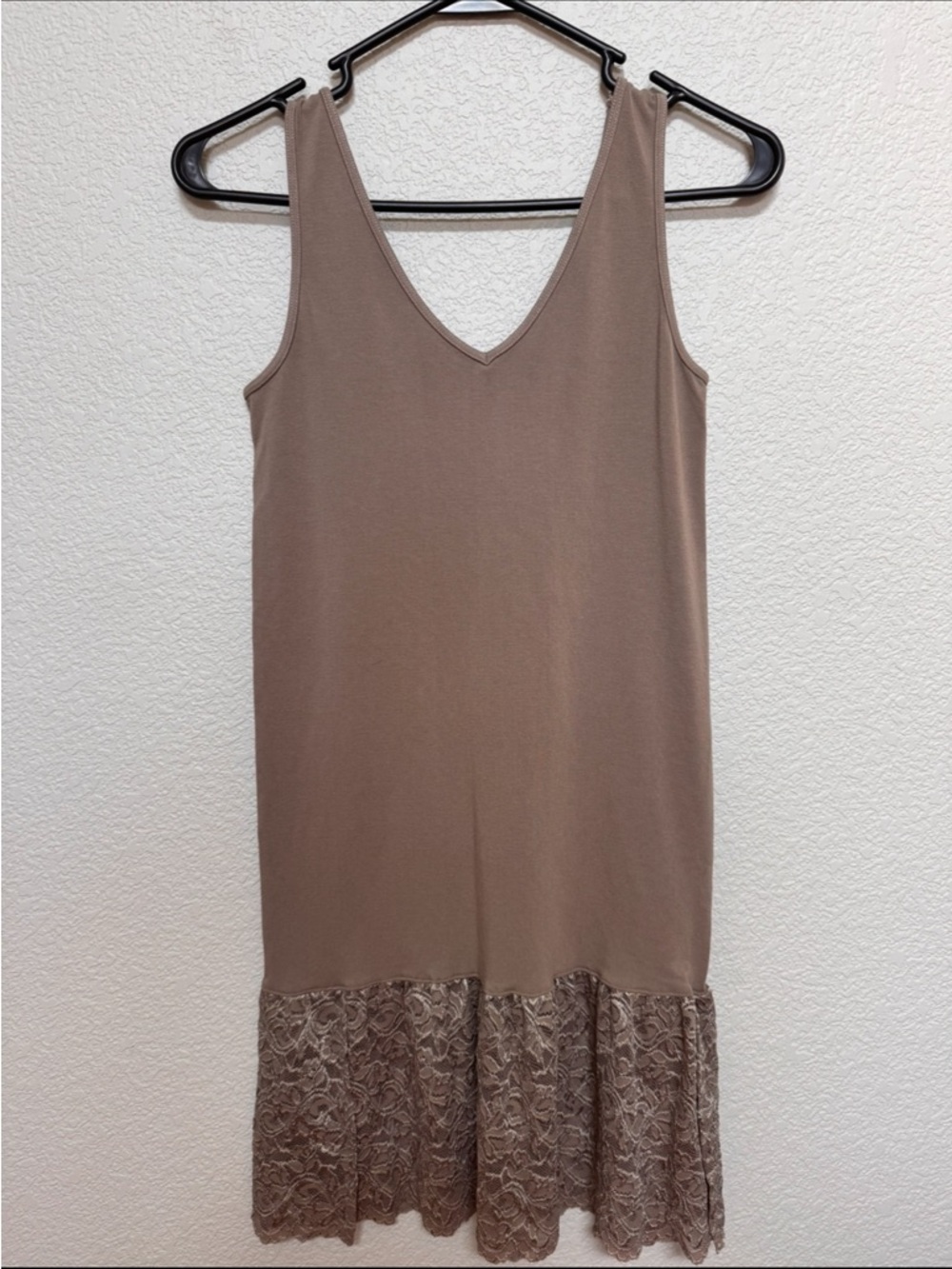Boho Vintage Lace Slip Extender Dress Women’s S Mocha Festival